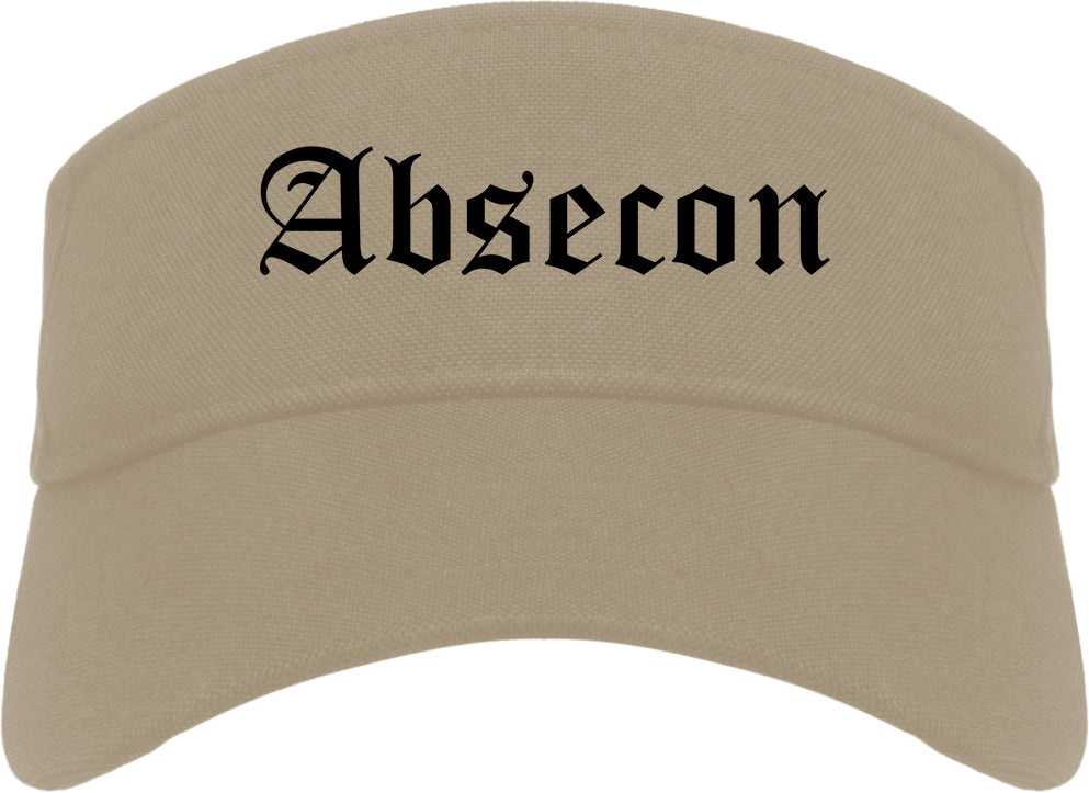 Absecon New Jersey NJ Old English Mens Visor Cap Hat Khaki