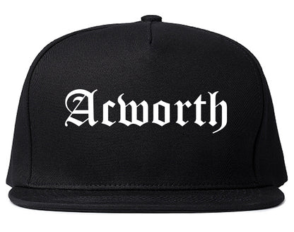 Acworth Georgia GA Old English Mens Snapback Hat Black
