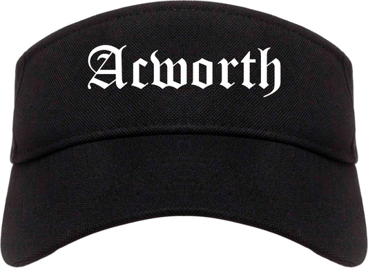 Acworth Georgia GA Old English Mens Visor Cap Hat Black