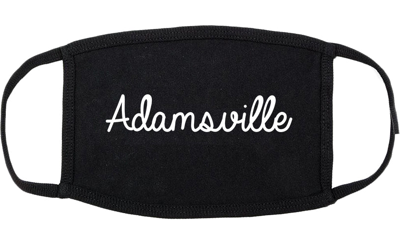 Adamsville Alabama AL Script Cotton Face Mask Black