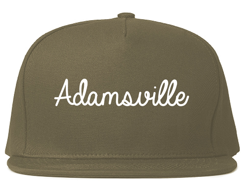 Adamsville Alabama AL Script Mens Snapback Hat Grey