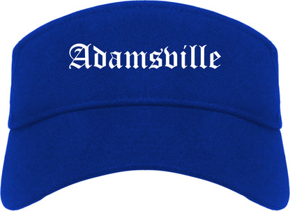 Adamsville Alabama AL Old English Mens Visor Cap Hat Royal Blue