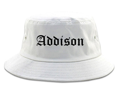 Addison Texas TX Old English Mens Bucket Hat White