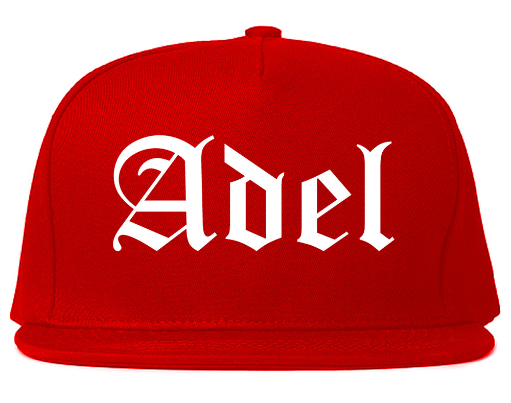 Adel Georgia GA Old English Mens Snapback Hat Red