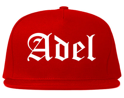 Adel Georgia GA Old English Mens Snapback Hat Red