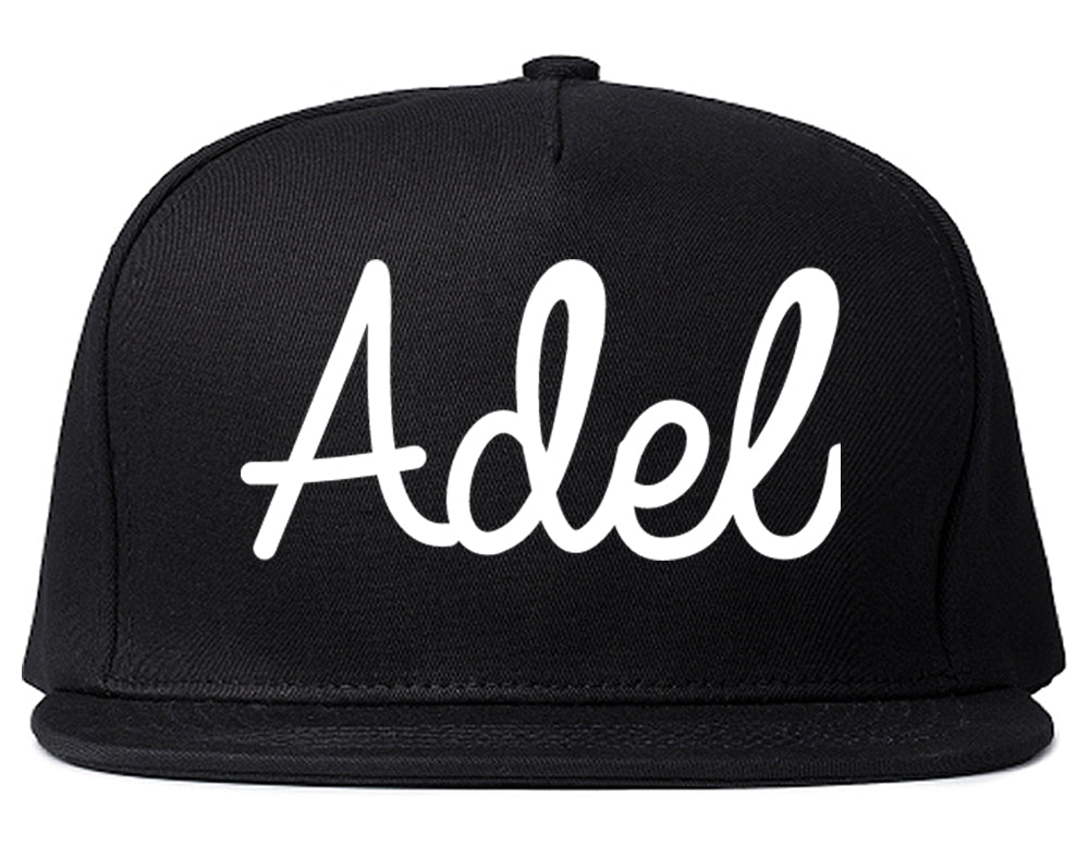 Adel Georgia GA Script Mens Snapback Hat Black