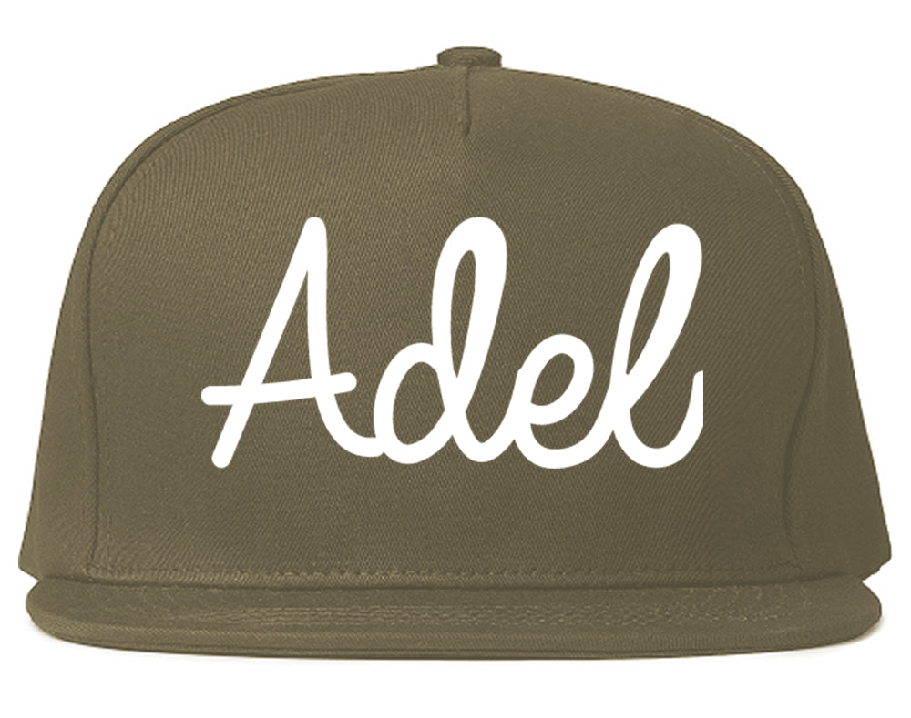 Adel Georgia GA Script Mens Snapback Hat Grey