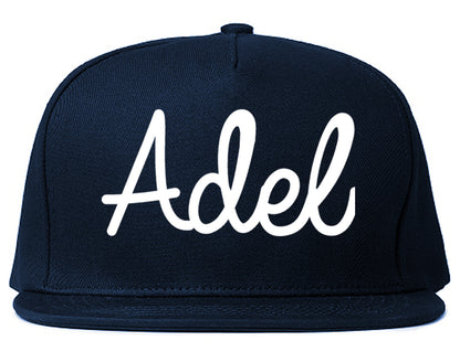 Adel Georgia GA Script Mens Snapback Hat Navy Blue