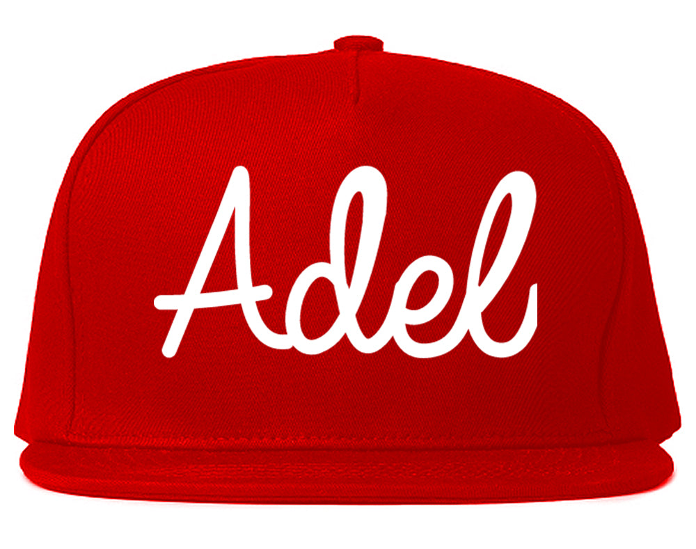 Adel Georgia GA Script Mens Snapback Hat Red