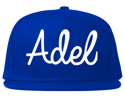 Adel Georgia GA Script Mens Snapback Hat Royal Blue