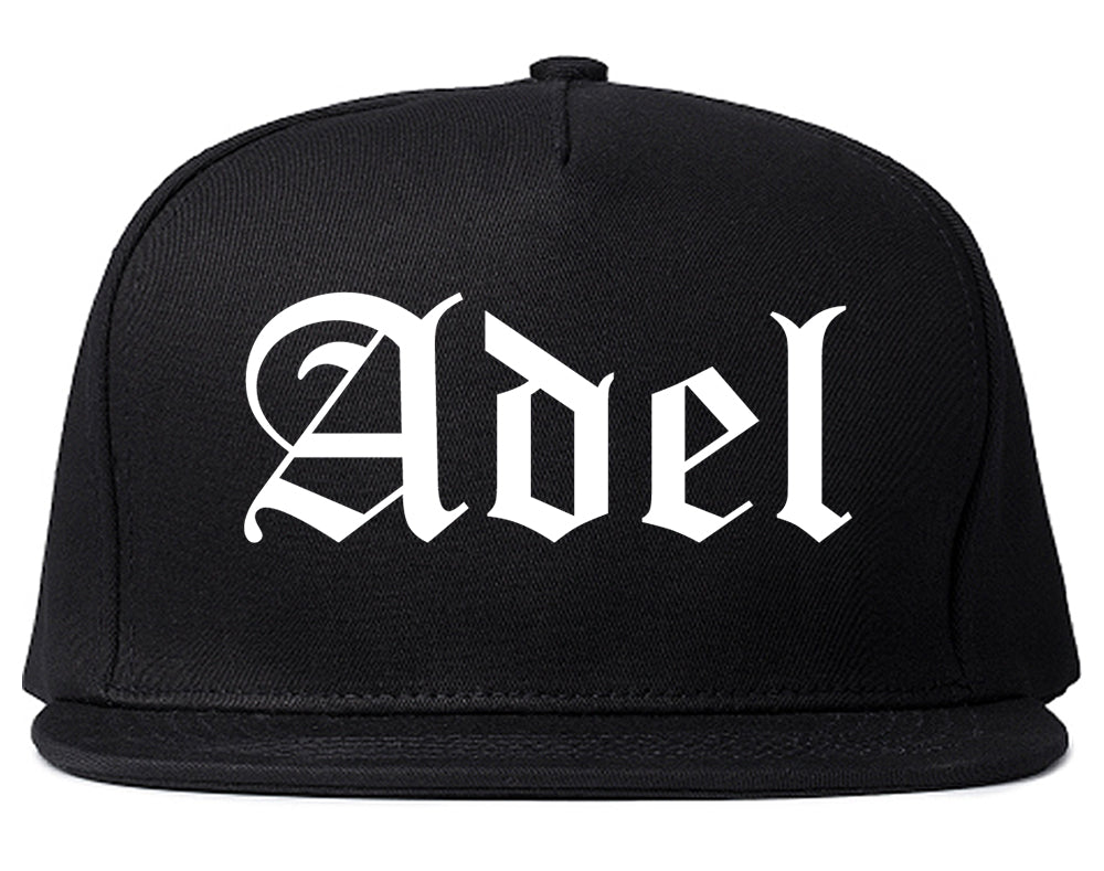 Adel Iowa IA Old English Mens Snapback Hat Black