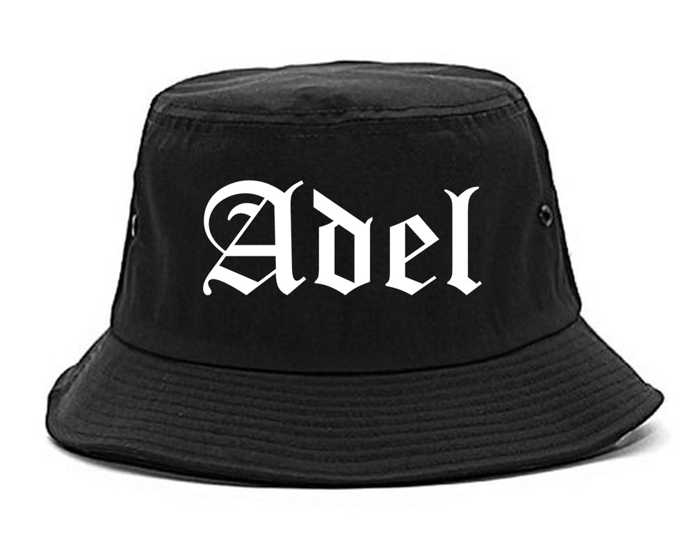 Adel Iowa IA Old English Mens Bucket Hat Black