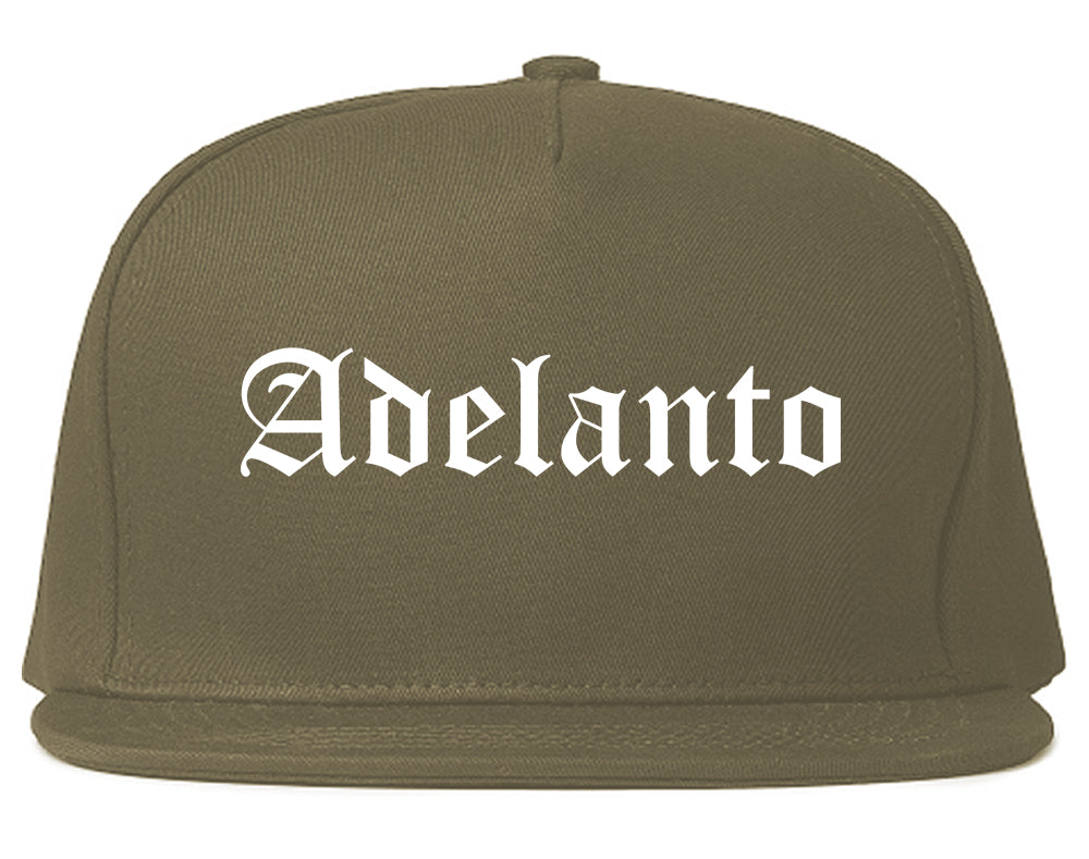 Adelanto California CA Old English Mens Snapback Hat Grey