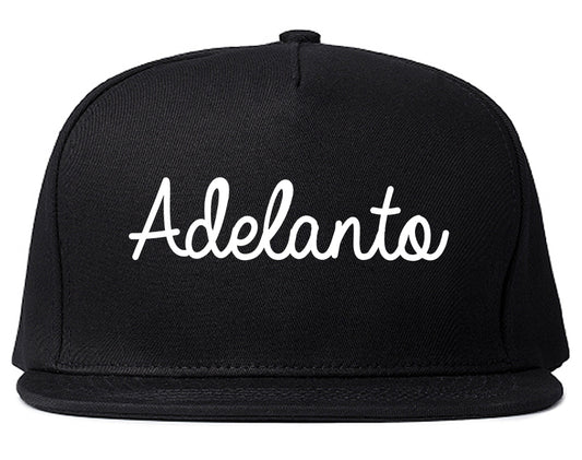 Adelanto California CA Script Mens Snapback Hat Black