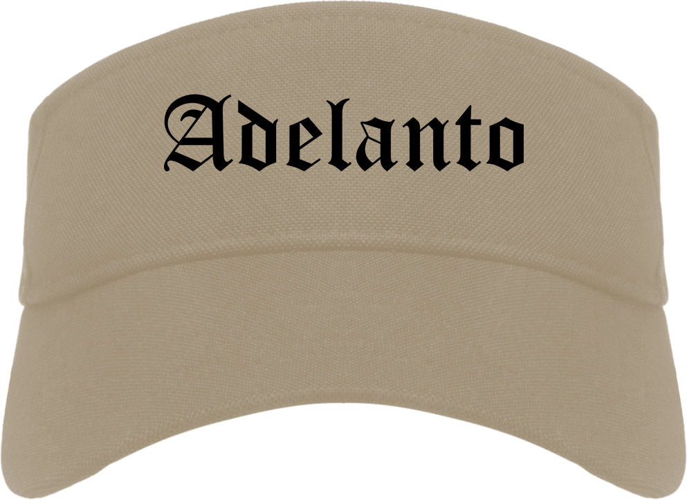 Adelanto California CA Old English Mens Visor Cap Hat Khaki