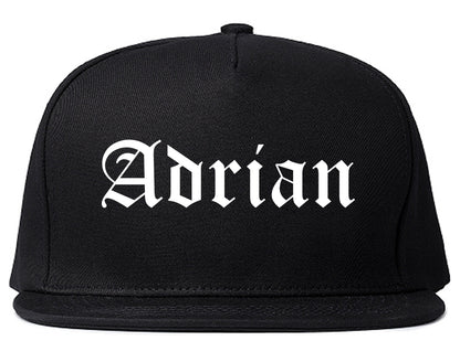 Adrian Michigan MI Old English Mens Snapback Hat Black