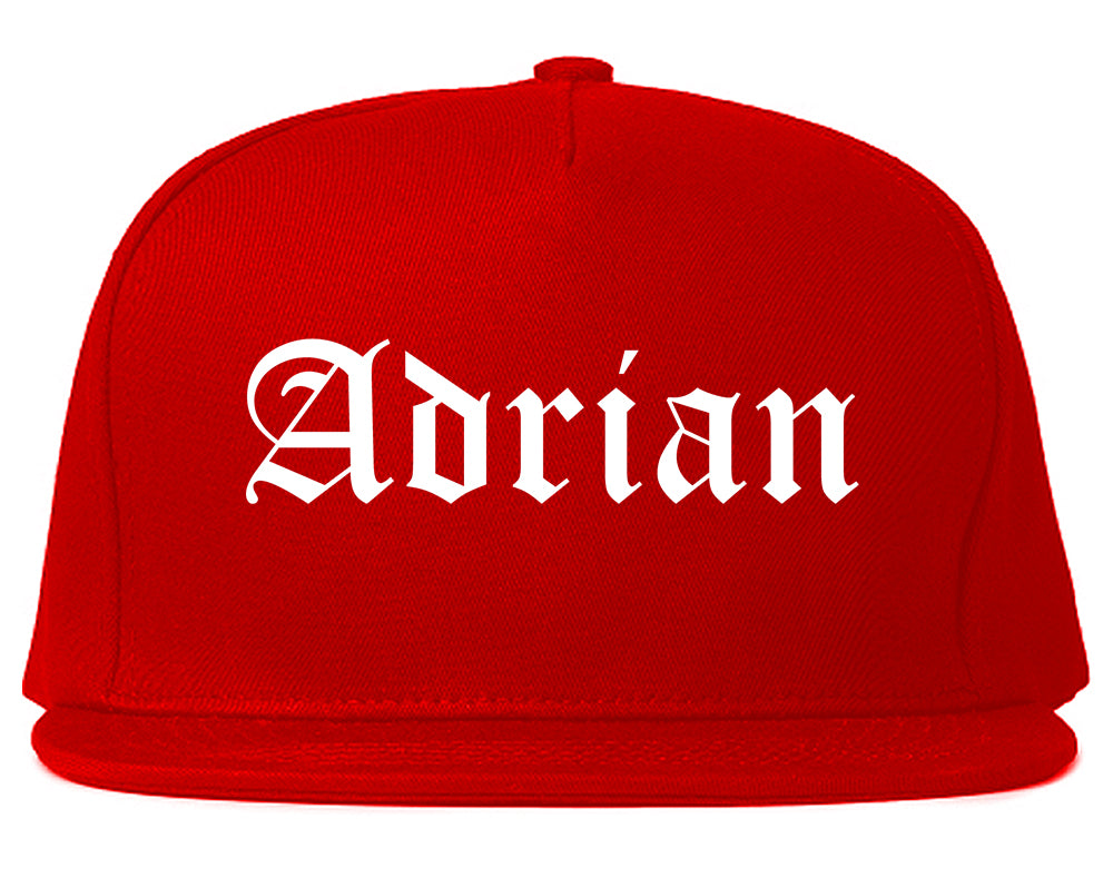 Adrian Michigan MI Old English Mens Snapback Hat Red