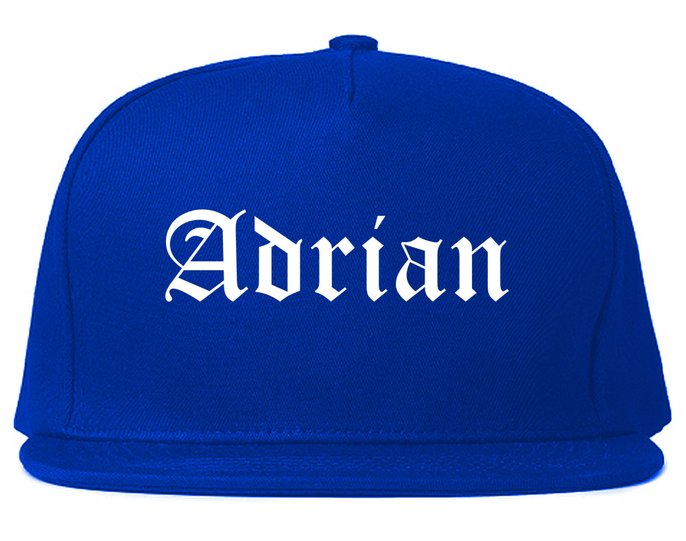 Adrian Michigan MI Old English Mens Snapback Hat Royal Blue