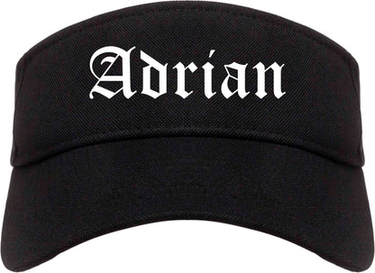 Adrian Michigan MI Old English Mens Visor Cap Hat Black