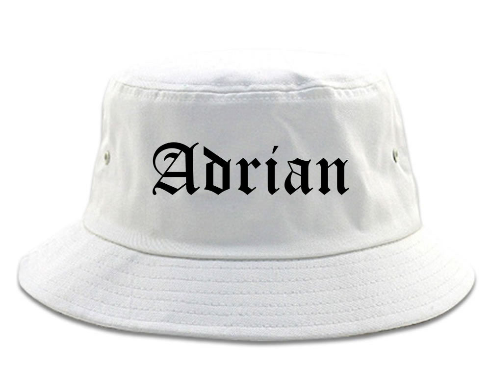 Adrian Michigan MI Old English Mens Bucket Hat White