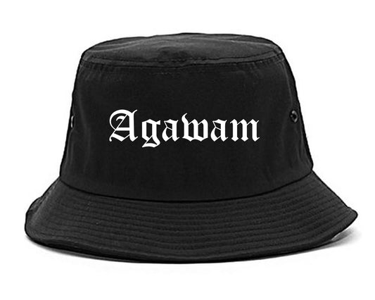 Agawam Massachusetts MA Old English Mens Bucket Hat Black