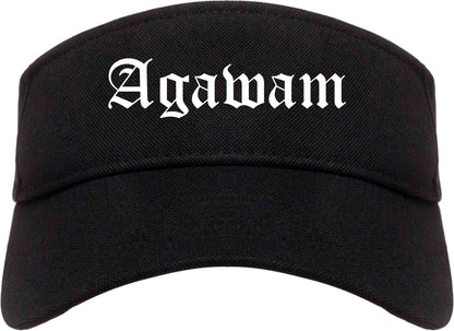 Agawam Massachusetts MA Old English Mens Visor Cap Hat Black