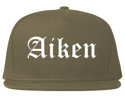 Aiken South Carolina SC Old English Mens Snapback Hat Grey