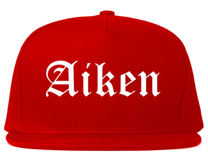 Aiken South Carolina SC Old English Mens Snapback Hat Red
