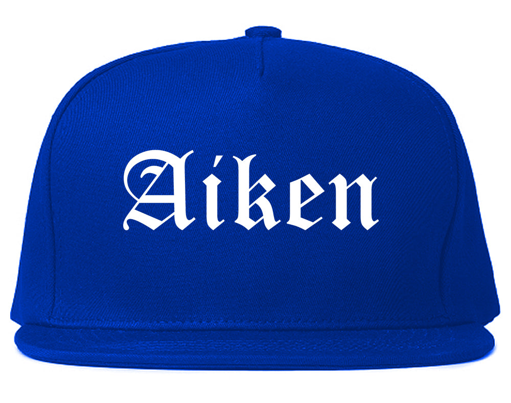 Aiken South Carolina SC Old English Mens Snapback Hat Royal Blue