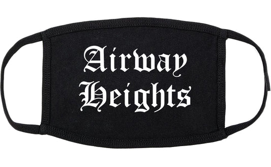 Airway Heights Washington WA Old English Cotton Face Mask Black