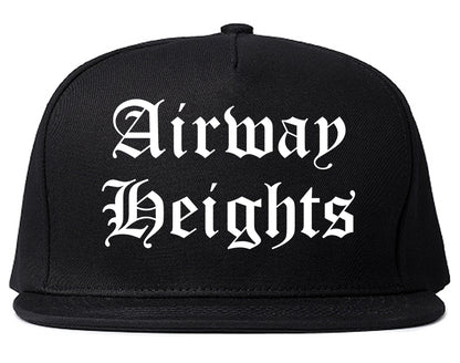 Airway Heights Washington WA Old English Mens Snapback Hat Black