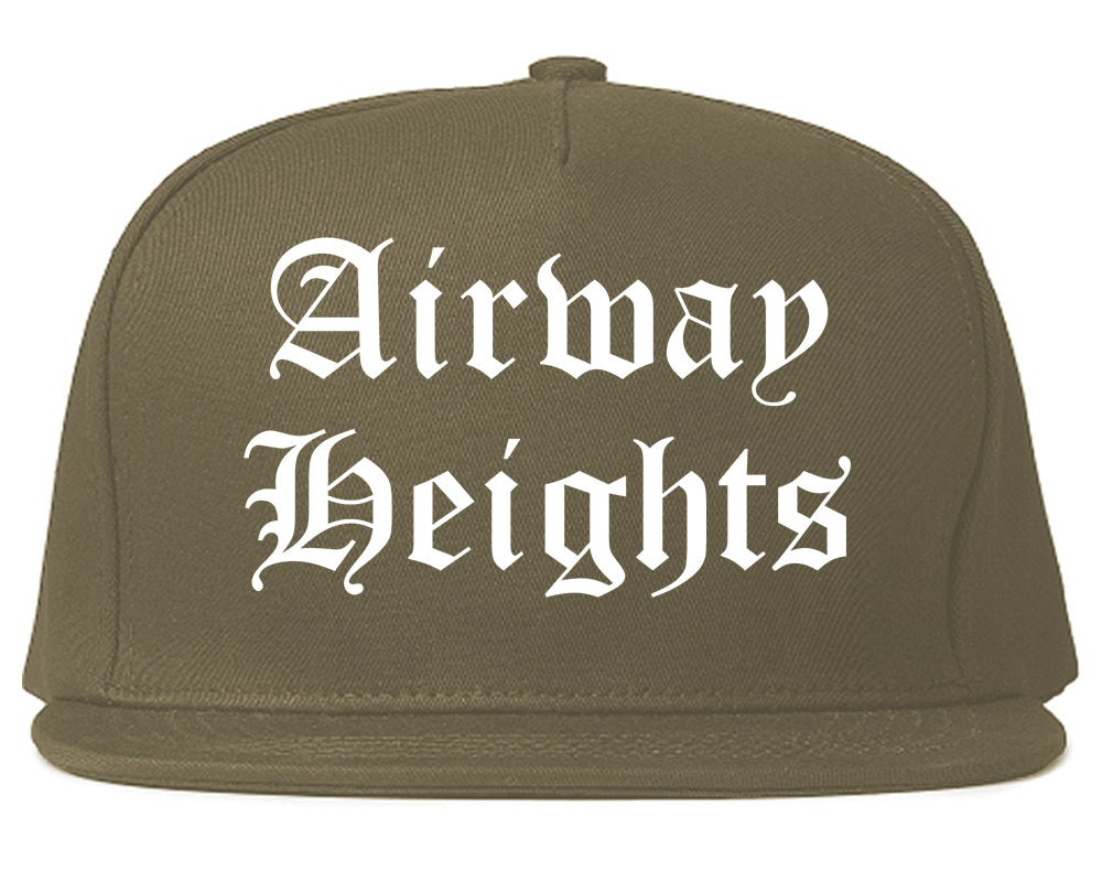 Airway Heights Washington WA Old English Mens Snapback Hat Grey