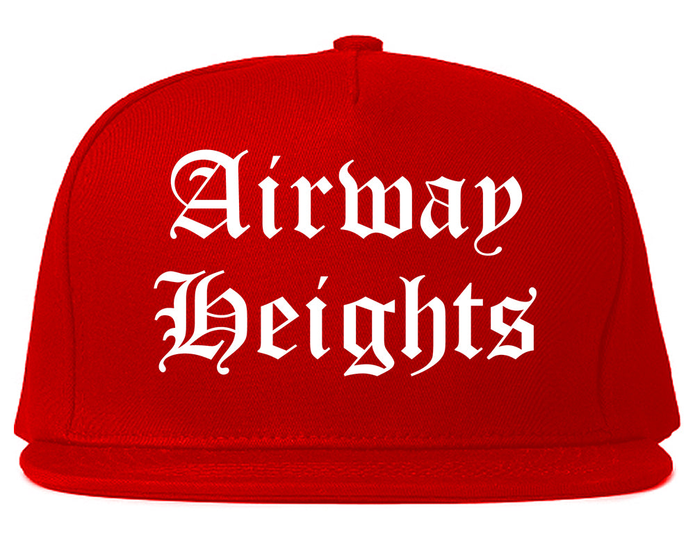 Airway Heights Washington WA Old English Mens Snapback Hat Red