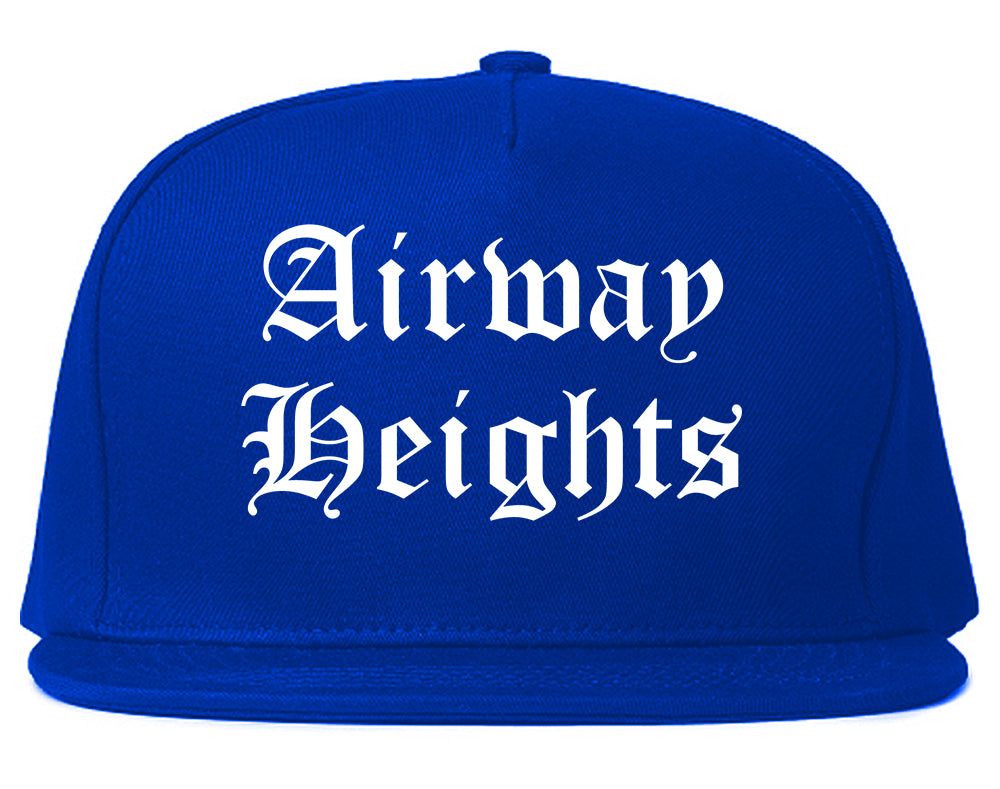 Airway Heights Washington WA Old English Mens Snapback Hat Royal Blue