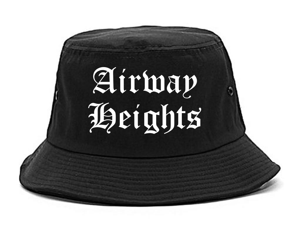 Airway Heights Washington WA Old English Mens Bucket Hat Black