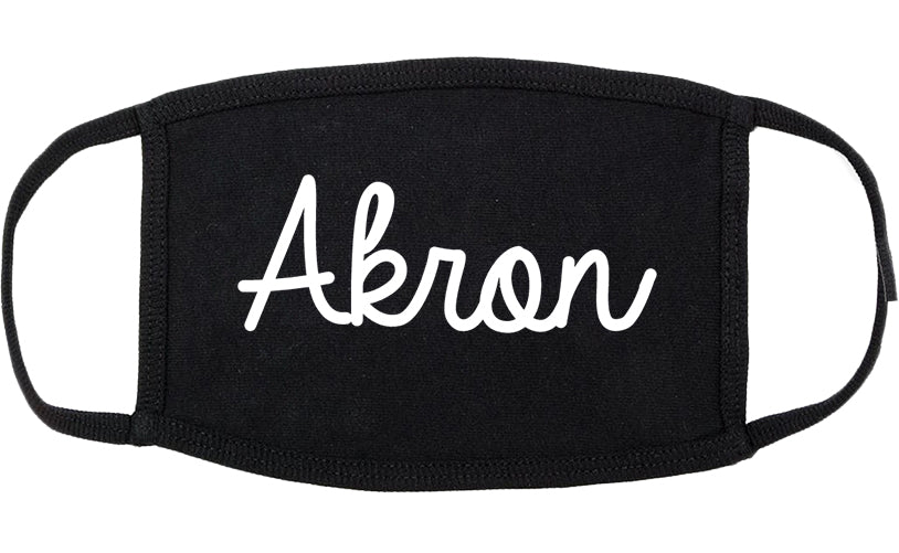 Akron Ohio OH Script Cotton Face Mask Black