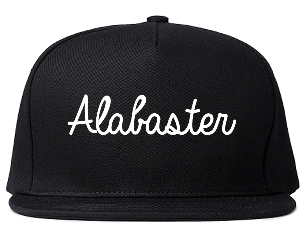 Alabaster Alabama AL Script Mens Snapback Hat Black