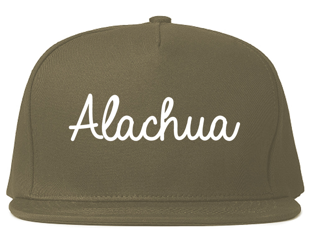 Alachua Florida FL Script Mens Snapback Hat Grey