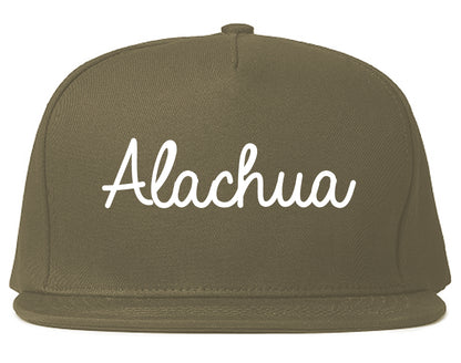 Alachua Florida FL Script Mens Snapback Hat Grey