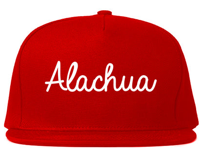 Alachua Florida FL Script Mens Snapback Hat Red