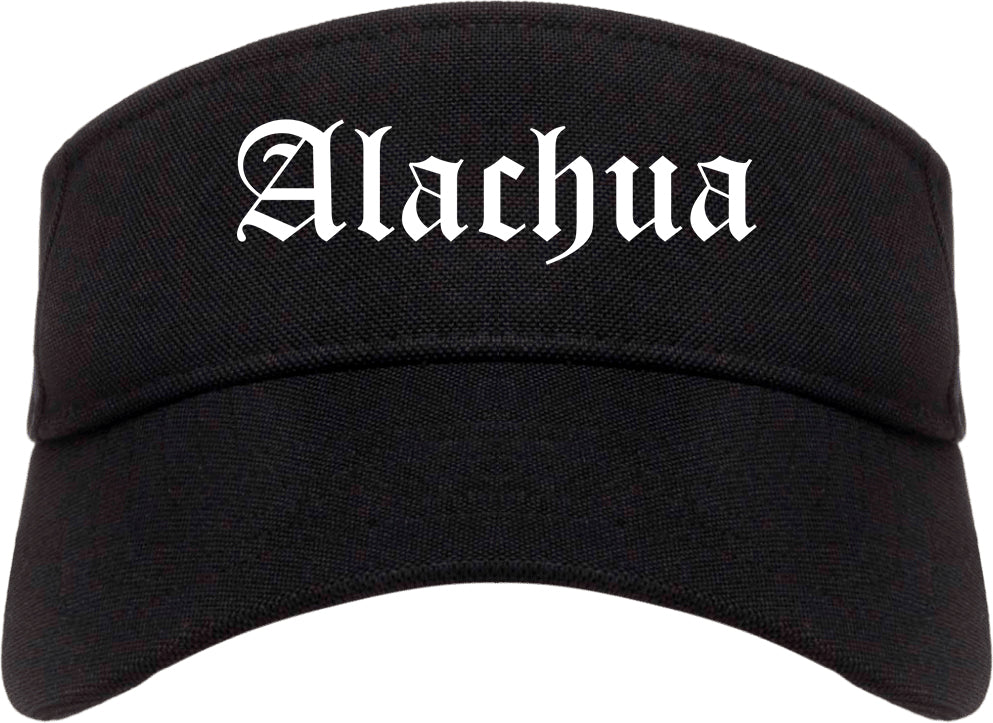 Alachua Florida FL Old English Mens Visor Cap Hat Black