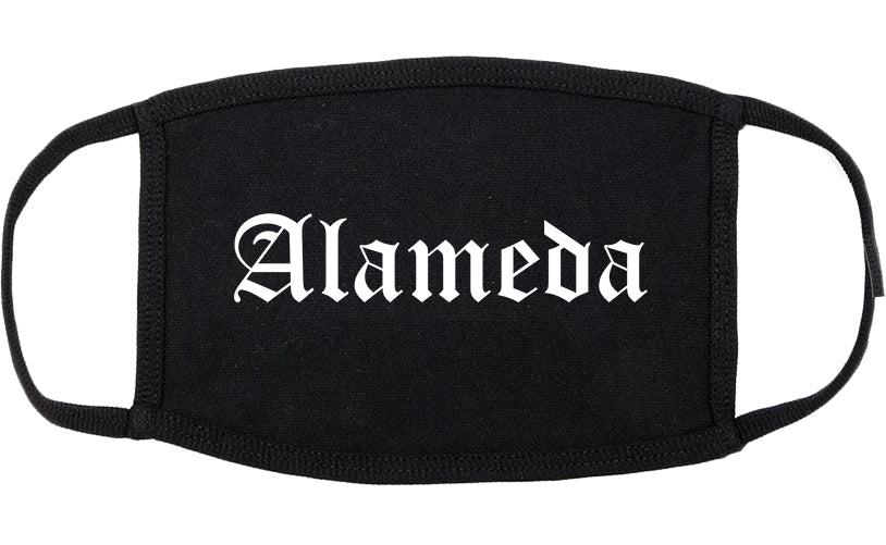 Alameda California CA Old English Cotton Face Mask Black