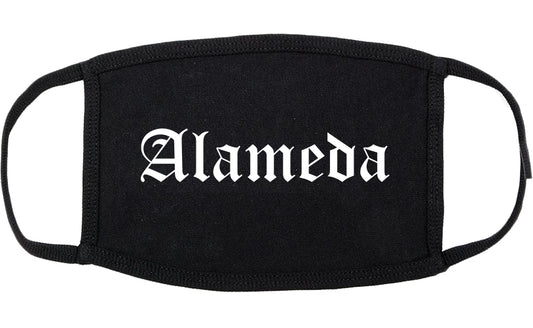 Alameda California CA Old English Cotton Face Mask Black