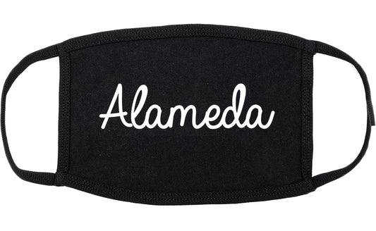 Alameda California CA Script Cotton Face Mask Black