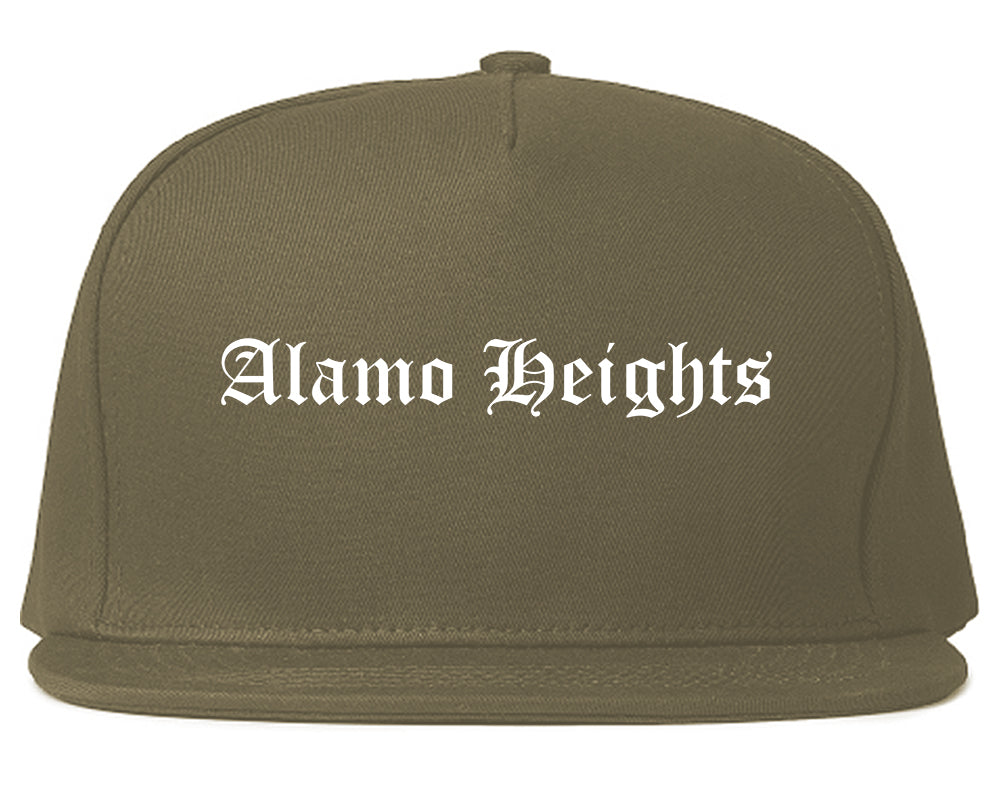 Alamo Heights Texas TX Old English Mens Snapback Hat Grey