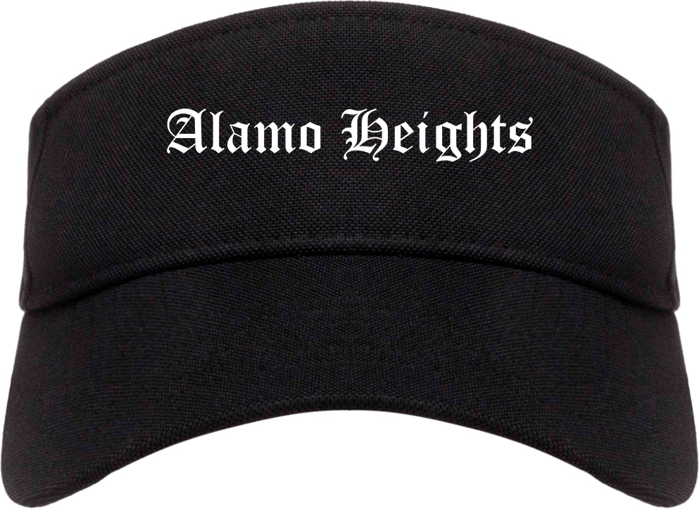 Alamo Heights Texas TX Old English Mens Visor Cap Hat Black