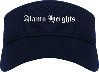 Alamo Heights Texas TX Old English Mens Visor Cap Hat Navy Blue