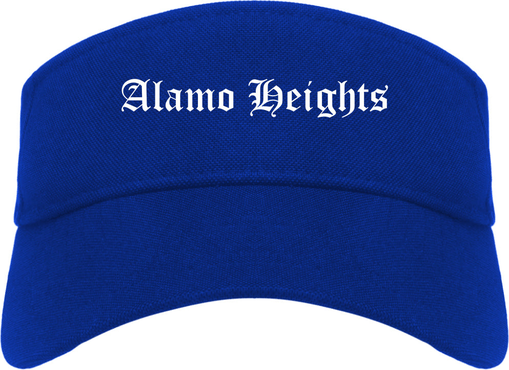 Alamo Heights Texas TX Old English Mens Visor Cap Hat Royal Blue