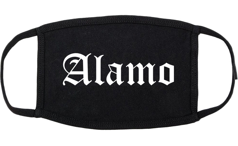 Alamo Texas TX Old English Cotton Face Mask Black