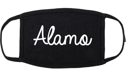 Alamo Texas TX Script Cotton Face Mask Black